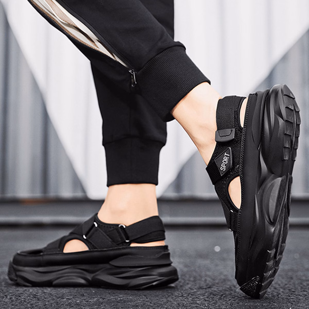 Sandalias Negras Modernas - Imagen 2
